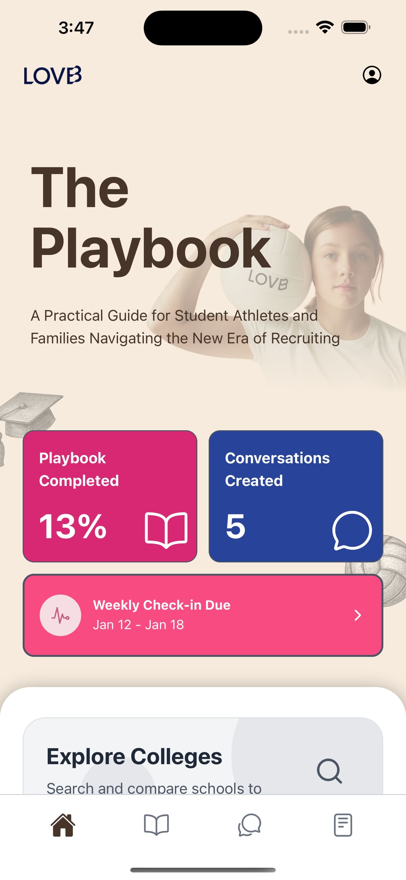 Athlete and family mobile app
